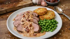 Noix de veau basse température, crème au porto et tomates séchées : tendre à coup sûr