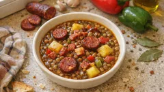 Lentilles à l’espagnole au chorizo : un mijoté simple et vraiment réconfortant