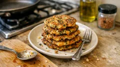 Galettes salées aux flocons d’avoine, persil et mimolette : prêtes en quelques minutes