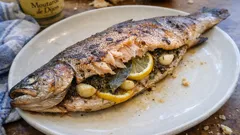 Truite saumonée au four au thym et citron : 15 min, peau dorée et chair moelleuse