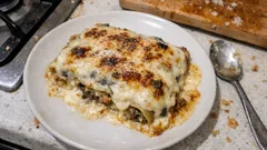 Cannelloni aux champignons et à la saucisse : gratinés au parmesan, tout simples
