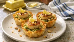 Croustillants de Saint-Jacques aux poireaux en feuille de brick : l’entrée chic et facile