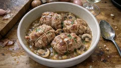 Paupiettes de veau maison à l’ancienne : fondantes en cocotte, sauce au vin blanc