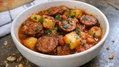 Braisé de saucisses italiennes et pommes de terre : tout mijote dans une cocotte