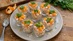 Verrines clémentines-crevettes : l’apéritif frais et chic, prêt en quelques minutes