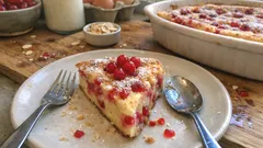 Clafoutis aux groseilles rouges : un dessert fondant, acidulé et très simple