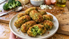 Croquettes de brocoli au four, croustillantes dehors et fondantes dedans