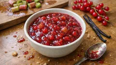 Confiture groseille-rhubarbe à la vanille : cuisson courte, texture bien prise