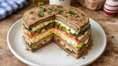 Mille-crêpe salé au sarrasin : l’entrée froide à préparer la veille (et facile à trancher)