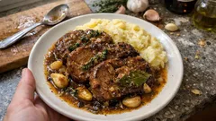 Échine de porc en cocotte au marsala : viande fondante et sauce parfumée