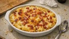 Gratin de pâtes au bacon : crémeux, bien doré, prêt en quelques étapes