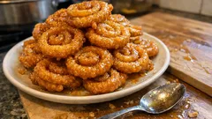 Bonbons au miel maison : beignets en spirale, croustillants puis fondants au sirop vanillé