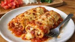 Cannellonis poulet–mozza–bacon : un gratin fondant à la sauce tomate maison