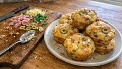 Muffins salés jambon, fromage et olives : moelleux, rapides et faciles à emporter