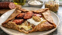 Galette de blé noir à l’andouille et moutarde à l’ancienne : le dîner express façon Bretagne