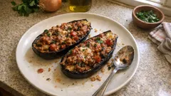 Aubergines farcies à la chair à saucisse : fondantes au four, sans prise de tête