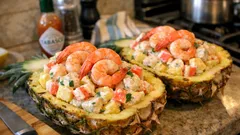 Ananas surprise aux crevettes : l’entrée froide qui fait toujours son petit effet